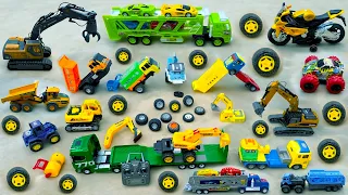 Lắp ráp Xe Cẩu Múc Cát, Xe Container chở Máy Xúc Điều Khiển Từ Xa, Ô Tô Đồ Chơi Xe Tải Poli , Xe Rác