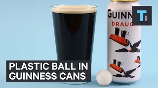 Plastic ball in Guinness cans