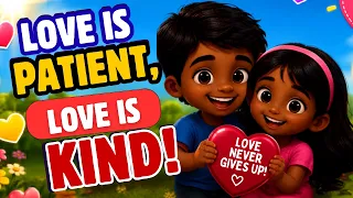 love is patient love is kind christian kids song with bible story reflection u0026 prayer