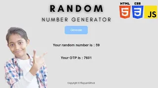 How To Build Random Number Generator In HTML CSS And JAVASCRIPT