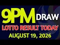 Lotto Result Today 9pm draw August 19 2026 Wednesday PCSO