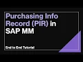 Lagu Purchasing Info Record in SAP MM | Source of Supply \u0026 Pricing Explained | End-to-End Tutorial (ME11)