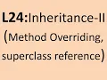 L24 Inheritance-II Superclass References Method Overriding