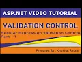 Regular Expression Validation with E-Mail ID in ASP NET