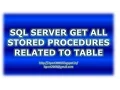 SQL Server Get All Stored procedure related to Table