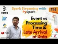 14 Spark Streaming Event vs Processing Time Late Arrival of Data Stateful Processing Watermarks