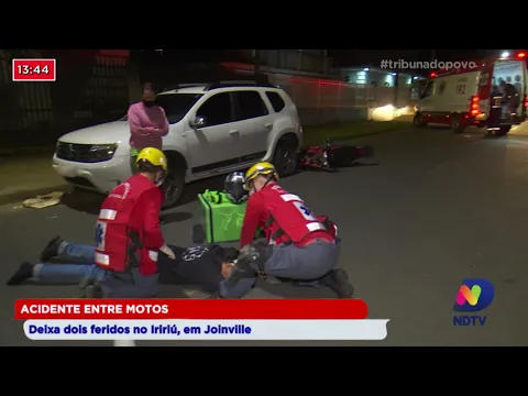 Acidente entre motos deixa dois feridos no Iririú, em Joinville