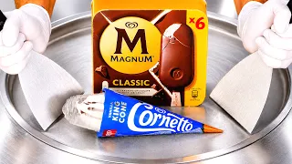 Can I Make Ice Cream Rolls with Magnum & Cornetto? (ASMR)