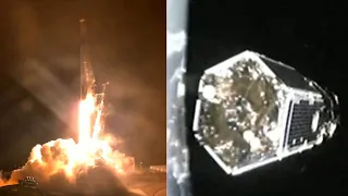 Falcon 9 launches EROS C-3 Falcon 9 first stage landing and EROS C-3 separation