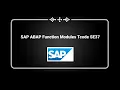 Basics of SAP ABAP Function Module FM Tcode SE37 - Part 1