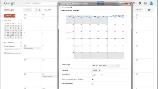 Printing from Google Online Calendar
