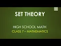Set Theory - Union Intersection Complement Subset