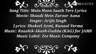 Download Main hoon saath tere song with lyrics MP3
