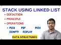 STACK INTRODUCTION STACK IMPLEMENTATION USING SINGLE LINKED LIST PUSH POP PEEP DISPLAY