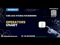 14 Java Tutorial for Beginners Operators Unary Types