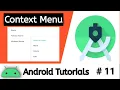 How to Create Context Menu In Android Studio Developer Deepak Android Tutorials