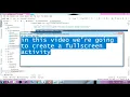 Android Studio Activity Fullscreen part 16 2021