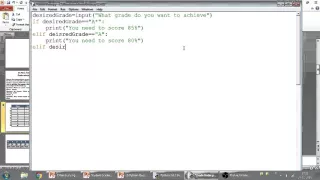 Python Tutorial 1A IF statements to match a grade to a calculator