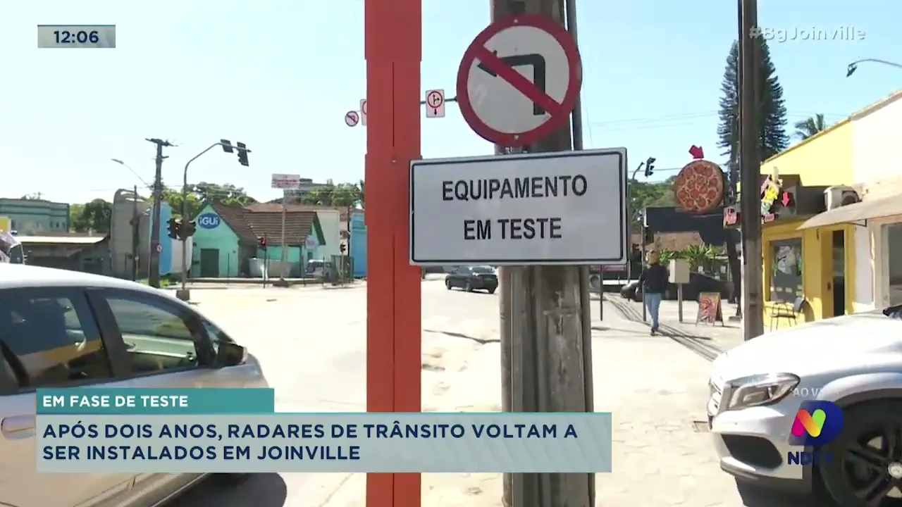 Em fase de teste: após dois anos, radares de trânsito voltam a ser instalados em Joinville