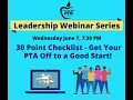 30 Point Checklist to get your PTA off to a good start