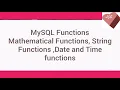 - Math functions Numeric functions