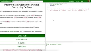 Lets play Free Code Camp Intermediate Algorithm Scripting Everything Be True