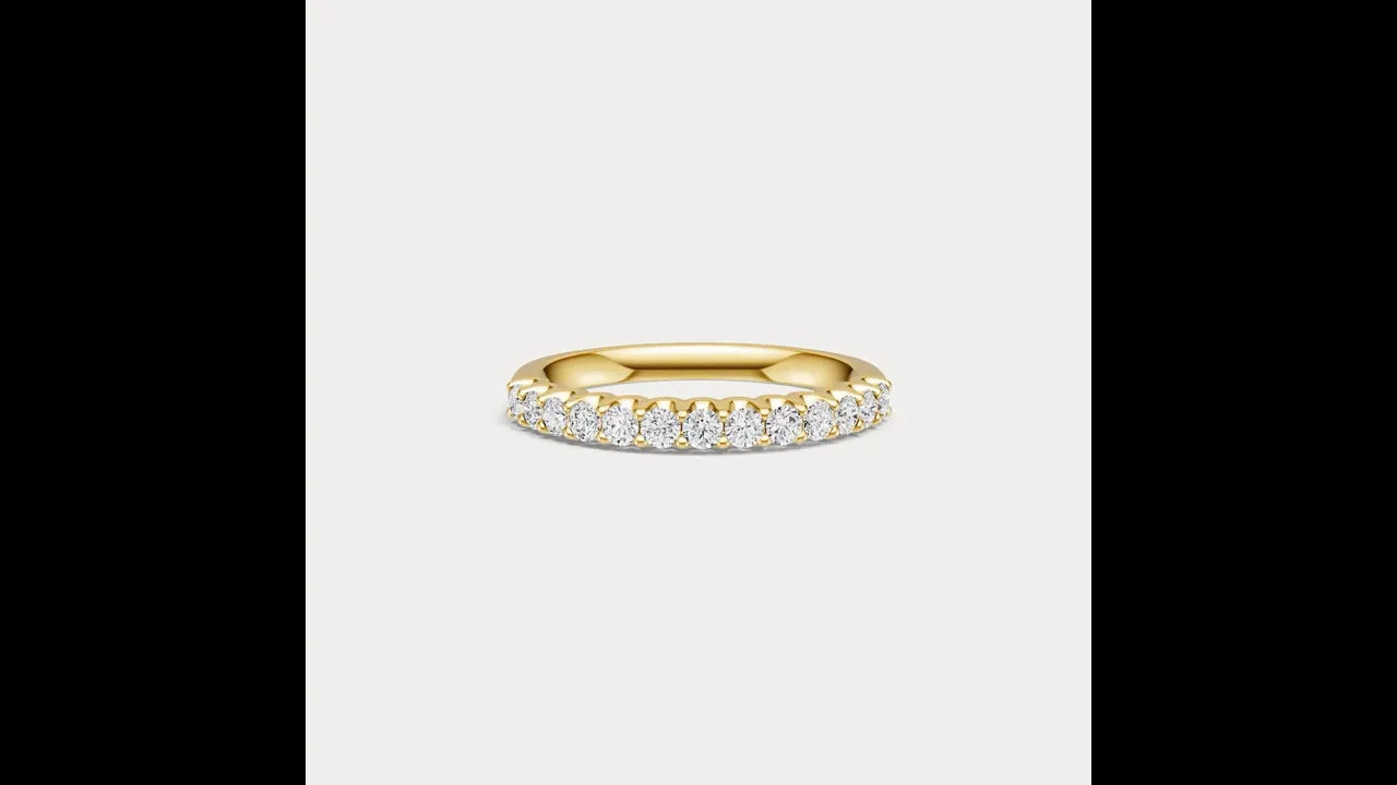 0.6 CTW Lab-Grown Diamond Classic Half Eternity Ring in Sterling Silver