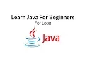 Learn Java For Beginners Episode 6 - For Loop