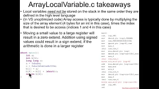 Local Variables ArrayLocalVariable c Explanation - Architecture 1001 x86-64 Assembly