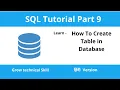 SQL CREATE TABLE Statement How To Create Table In Database Part - 9 In Hindi For SQL Beginner