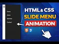 HTML CSS Slide Menu Animation Tutorial Step-by-Step