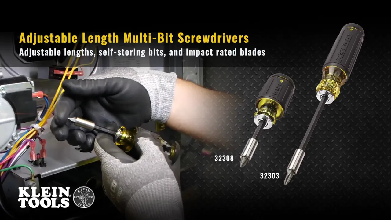 Klein Tools Adjustable Length Multi-bit Screwdriver