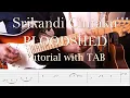 BLOODSHED - Srikandi Cintaku - Guitar Solo \u0026 Outro Tutorial Slow Motion with TAB