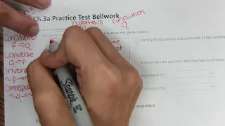 Bellwork Chapter 3a Practice Test Lesson 3-1 and 3-2 High School Geometry
