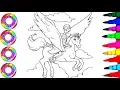 Disney s BARBIE and Rainbow Horse Coloring Sheet Coloring Pages l How to Colour Learn Colors