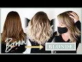 Brown to Blonde Transformation in one appointment Including how to balayage and foilayage bangs