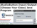 Simple Input Output Program using jRadioButton - Beginners Java GUI Simple Program ARBX CodeX