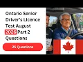 Ontario Senior Driver s Licence Test August 2026 Part 2 25 Questions Answers