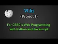 Wiki Project1 2020 CS50 - Web Programming with Python and JavaScript Harvard edX