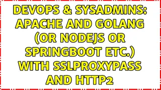 DevOps SysAdmins Apache and Golang or nodejs or springboot etc with SSLPROXYpass and HTTP2