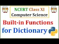 Built-in Functions for Dictionaries NCERT Class 11 Computer Science Python Beginner Tutorial Eng