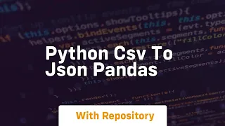 python csv to json pandas