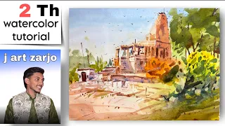 Depth of Light and Shadow in Water-colour Landscape Painting: Watercolor for Everyone@ArtistRitik224