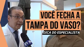 Tampa do vaso deve ficar levantada ou abaixada? Dr. Bactéria responde