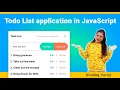 Todo List application in JavaScript 2020 CRUD operation in Javascript Uses of local storage