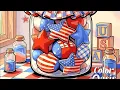 Patriotic USA Mason Jar Digital Coloring PurringCat TV