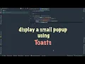 Display popup message using Toasts in Android studio