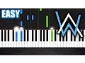 Download Lagu Alan Walker - Faded - EASY Piano Tutorial by PlutaX