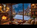 Lagu Tranquil Winter Jazz Ambience ❄️ Cozy Coffee Shop \u0026 Fireplace Sounds for Study \u0026 Work