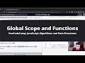 Global Scope and Functions Basic JavaScript freeCodeCamp tutorial